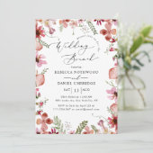 Invitation Peach Rose Aquarelle Mariage Floral Brunch (Debout devant)