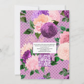 Invitation Peach rose et Lavender violet Mariage floral (Dos)
