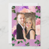 Invitation Peach rose et Lavender violet Mariage floral (Dos)