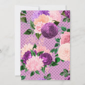 Invitation Peach rose et Lavender violet Mariage floral (Dos)