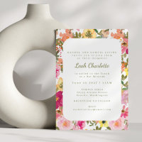 Peach rose jaune Aquarelle Bat mitzvah Floral