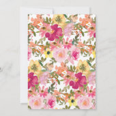 Invitation Peach rose jaune Aquarelle Mariage Floral (Dos)