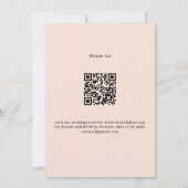 Invitation Peach rose or floral QR RSVP mariage de luxe (Dos)