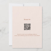 Invitation Peach rose or formel QR RSVP mariage de luxe (Dos)