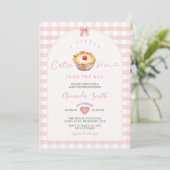 Invitation Peach Rose Un Petit Pie En vichy Baby shower (Debout devant)