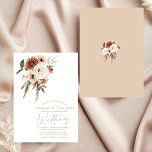 Invitation Peach Rustic Terracotta Verdure Mariage Floral<br><div class="desc">Rustic Peach Terracotta Greenery Floral Faire-part de mariage - Célébrez votre journée spéciale avec cette élégante pêche rustique et faire-part de mariage à fleurs en terre cuite, avec une végétation luxuriante et des fleurs romantiques. Parfait pour le pays, le boho ou le mariage de automne, ce design donne le ton...</div>