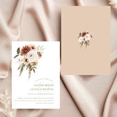 Invitation Peach Rustic Terracotta Verdure Mariage Floral