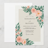 Invitation Peach Sage Alluring Spring Wedding (Devant / Derrière)
