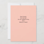 Invitation Peach Script Minimalist Enregistrer la date Invita (Dos)