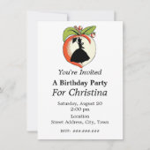 Invitation Peach Silhouette Southern Bell Anniversaire (Devant)