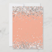 Invitation Peach Silver 14th Birthday Party (Dos)