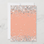 Invitation Peach Silver 15th Birthday Party (Dos)