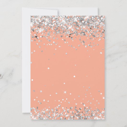 Invitation Peach Silver 2e fête d'anniversaire (Dos)