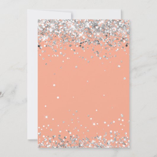 Invitation Peach Silver 5e fête d'anniversaire (Dos)