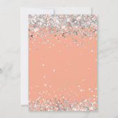 Invitation Peach Silver Sweet 16th Birthday Party (Dos)