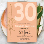 Invitation Peach Simple Minimal Élégant 30e anniversaire<br><div class="desc">Peach Simple Minimal Elegant 30th Birthday Invitation. Il Est Facile De Changer L'Exemple De Texte En Vous Propre En Cliquant Sur Personnaliser. Cliquez Sur Personnaliser/Modifier Avec L'Outil De Conception Pour Modifier Le Type De Police, La Couleur De Police, La Taille De Police, Ou Pour Ajouter/Supprimer/Modifier Le Texte Ou L'Outil De...</div>