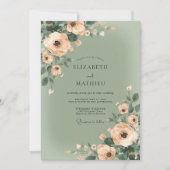 Invitation Peach Soft Bloom Wedding (Devant)