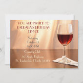 Invitation Peach Sophisticted Vin rouge anniversaire Invitati (Devant)