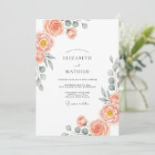 Invitation Peach Stately Spring Wedding (Debout devant)