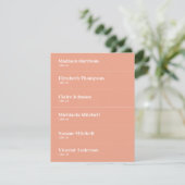 Invitation Peach Summer Mariage Place Card do-it-yourself (Debout devant)