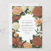 Invitation Peach, Terracotta & Cream Floral Wedding (Devant)