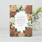 Invitation Peach, Terracotta & Cream Floral Wedding (Debout devant)