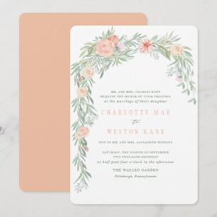 Invitation Peach Watercolor Flower