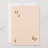 Invitation Peach Watercolor Golden Butterfly Quinceanera (Dos)