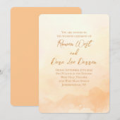 Invitation Peach Watercolor Ombre Mariage de peinture (Devant / Derrière)