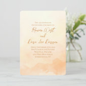 Invitation Peach Watercolor Ombre Mariage de peinture (Debout devant)