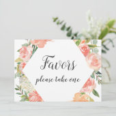 Invitation Peach Watercolor Symbole des Faveurs Florales (Debout devant)
