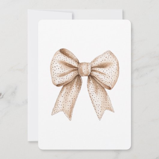 Invitation Peach White Bow Anniversaire (Dos)