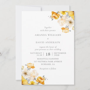 Invitation Peach Yellow Cream FlorMariage