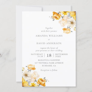 Invitation Peach Yellow Cream FlorMariage
