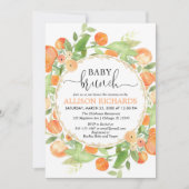 Invitation Peaches baby shower brunch, pêche aquarelle fille (Devant)