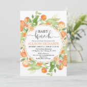 Invitation Peaches baby shower brunch, pêche aquarelle fille (Debout devant)