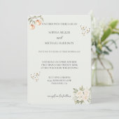 Invitation Peaches Papillon blanc Floral Mariage romantique (Debout devant)