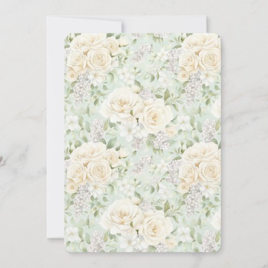 Invitation Peaches Papillon blanc Floral Mariage romantique (Dos)