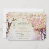 Invitation Peacht rose violet Mariage de la forêt de Boho Fai (Devant)