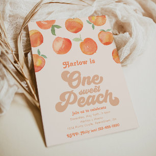 Invitation Peachy One   Invitation d'anniversaire 