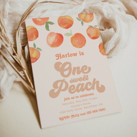 Invitation Peachy One | Invitation d'anniversaire