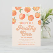Invitation Peachy One | Invitation d'anniversaire  (Debout devant)