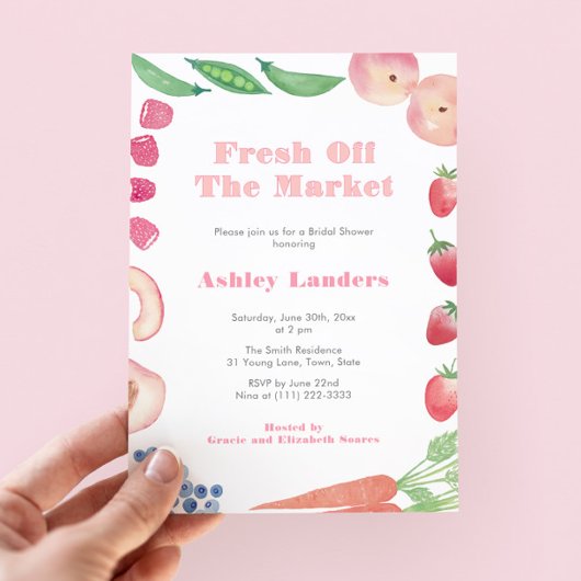 Invitation Peachy Pink Off The Market Bridal Shower