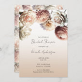 Invitation Peachy rose crémeux Fleurs blanches florales Brida (Devant / Derrière)