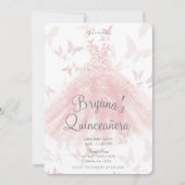 Invitation Peachy Rose Papillon Dance robe Quinceañera (Devant)