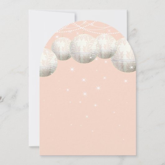 Invitation Peachy Rose rose étoile lumières Mariage papier la (Dos)
