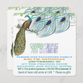 Invitation Peacock 70e ou toute année fête d'anniversaire (Devant / Derrière)