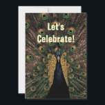 Invitation Peacock - Anniversaire Mariage<br><div class="desc">Cette invitation présente une jolie image paon dans un style stylo et encre détaillé. Il est configuré pour être une invitation à une fête d'anniversaire,  mais comme tout le texte sur le dos peut être changé,  vous pouvez l'utiliser pour toute sorte de fête que vous voulez.</div>