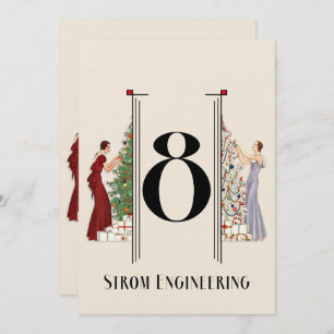 Invitation Peacock Art Déco Flair Noël Tableau Numéro 8