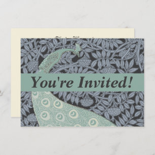 Invitation Peacock Art Nouveau Bird Classic